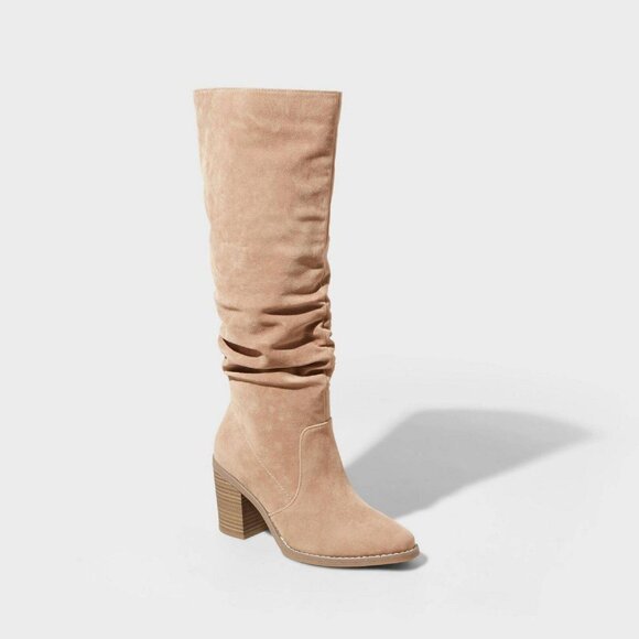 NWT Universal Thread Women's Harlan Dress Boots 88098579 Taupe Brown 7.5M 7.5 M - Picture 1 of 8